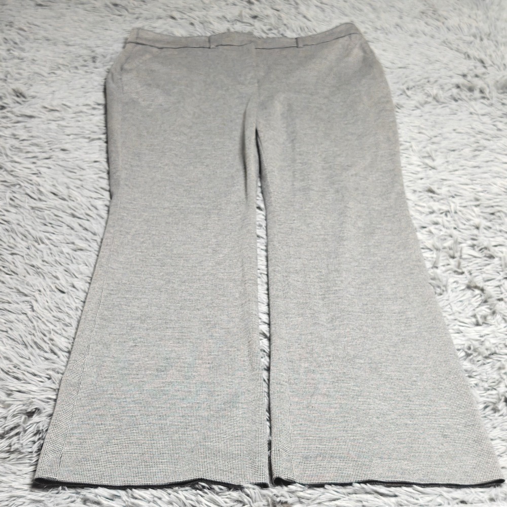 Simply Vera Vera Wang Dress Pants Womens Size 16 Gray Houndstooth Flare Slacks